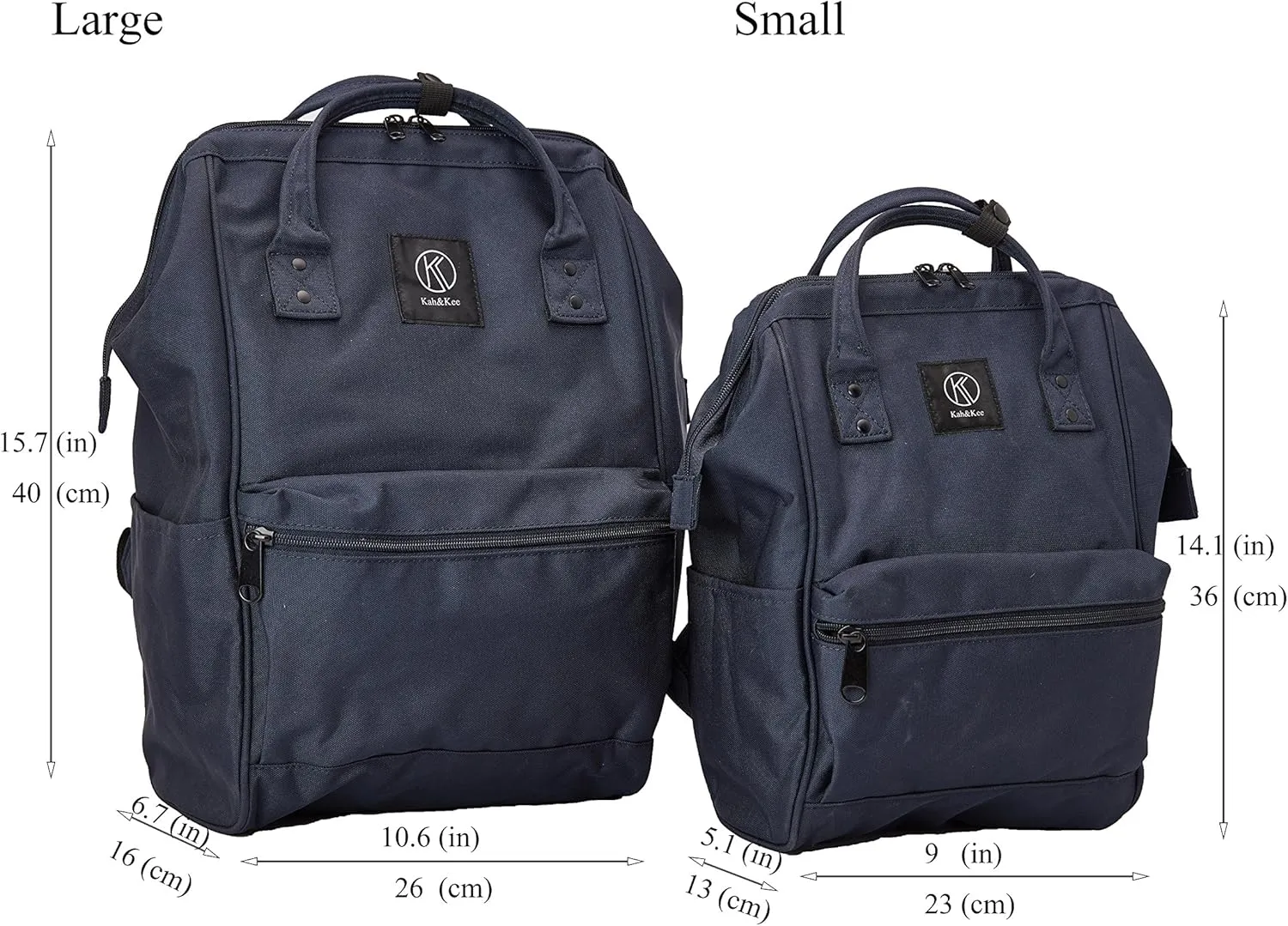 Kah&Kee Polyester Travel Backpack Functional Anti-theft School Laptop for Women Men (Navy, Small)