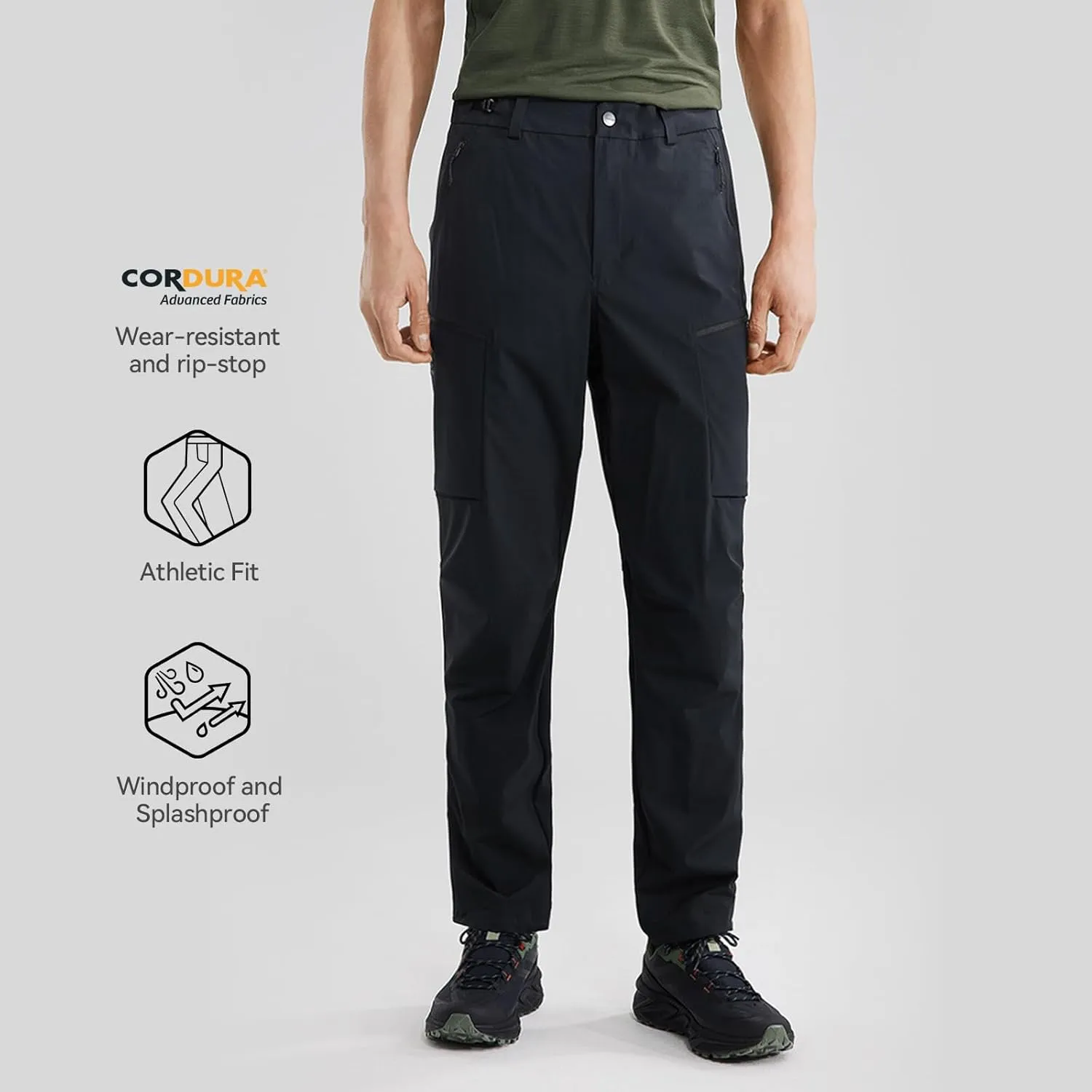 KAILAS Men's Hiking Pants Quick Dry Cargo Pants Waterproof Lightweight Breathable Cordura Mountaineering Outdoor Comfort