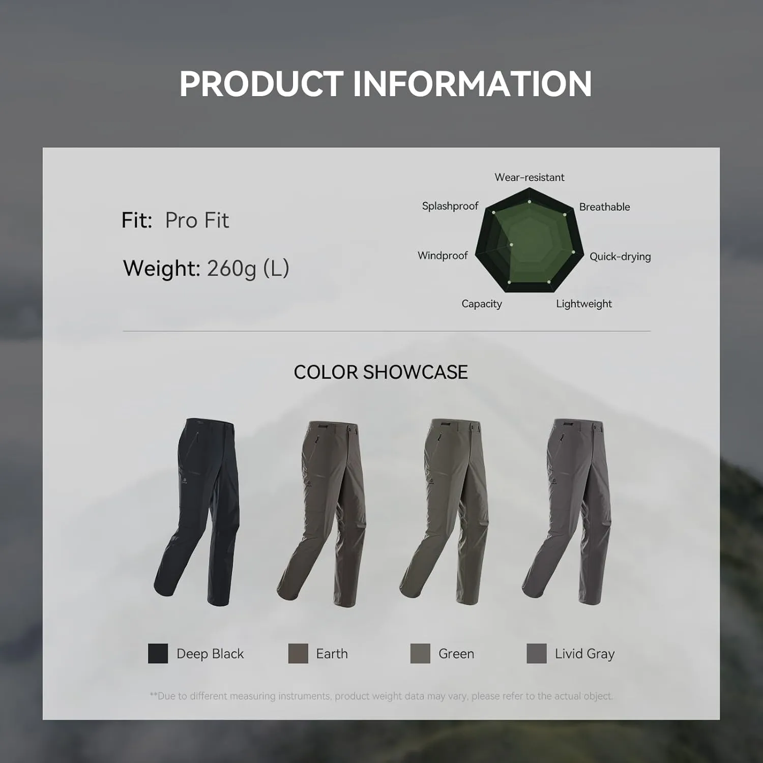 KAILAS Men's Hiking Pants Quick Dry Cargo Pants Waterproof Lightweight Breathable Cordura Mountaineering Outdoor Comfort