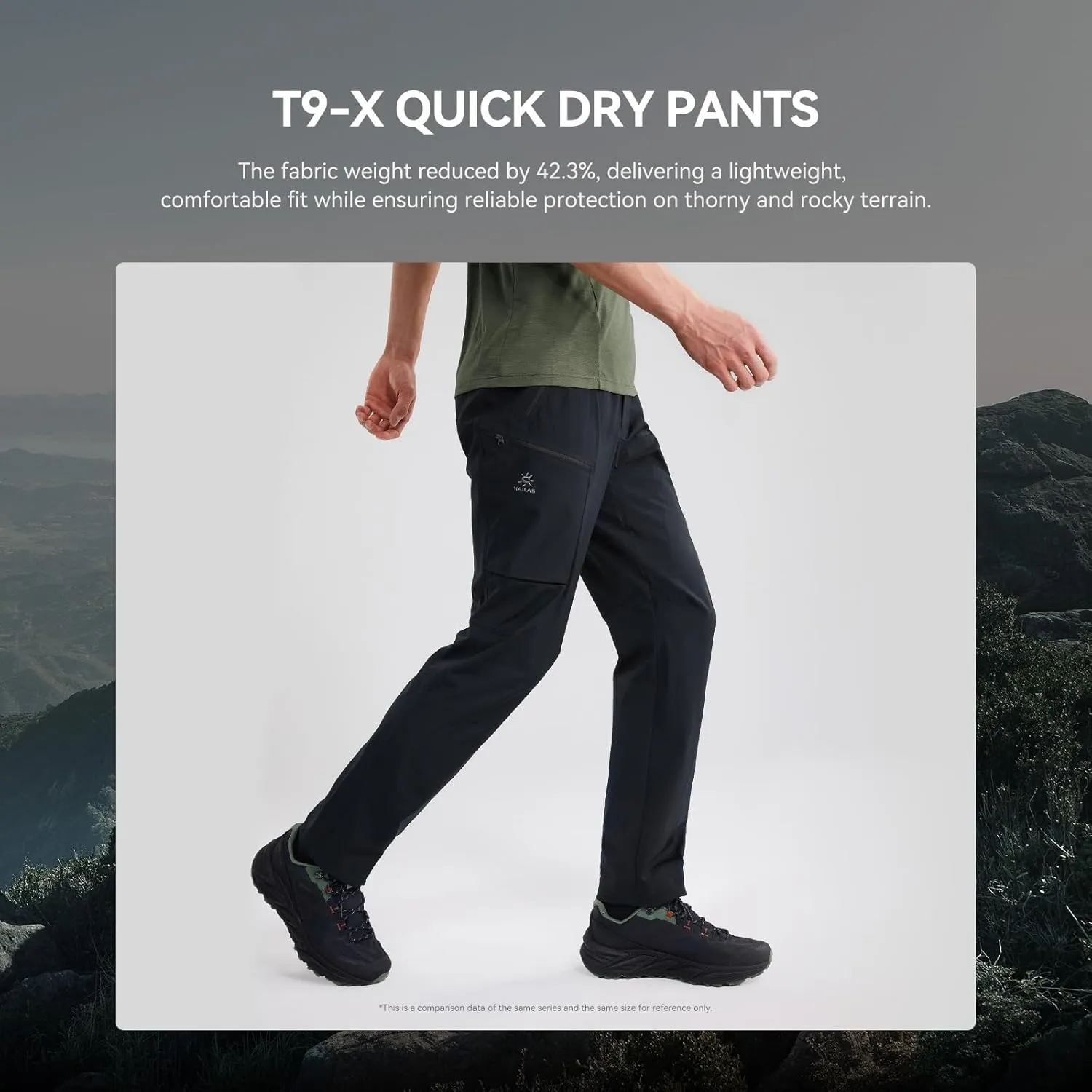 KAILAS Men's Hiking Pants Quick Dry Cargo Pants Waterproof Lightweight Breathable Cordura Mountaineering Outdoor Comfort