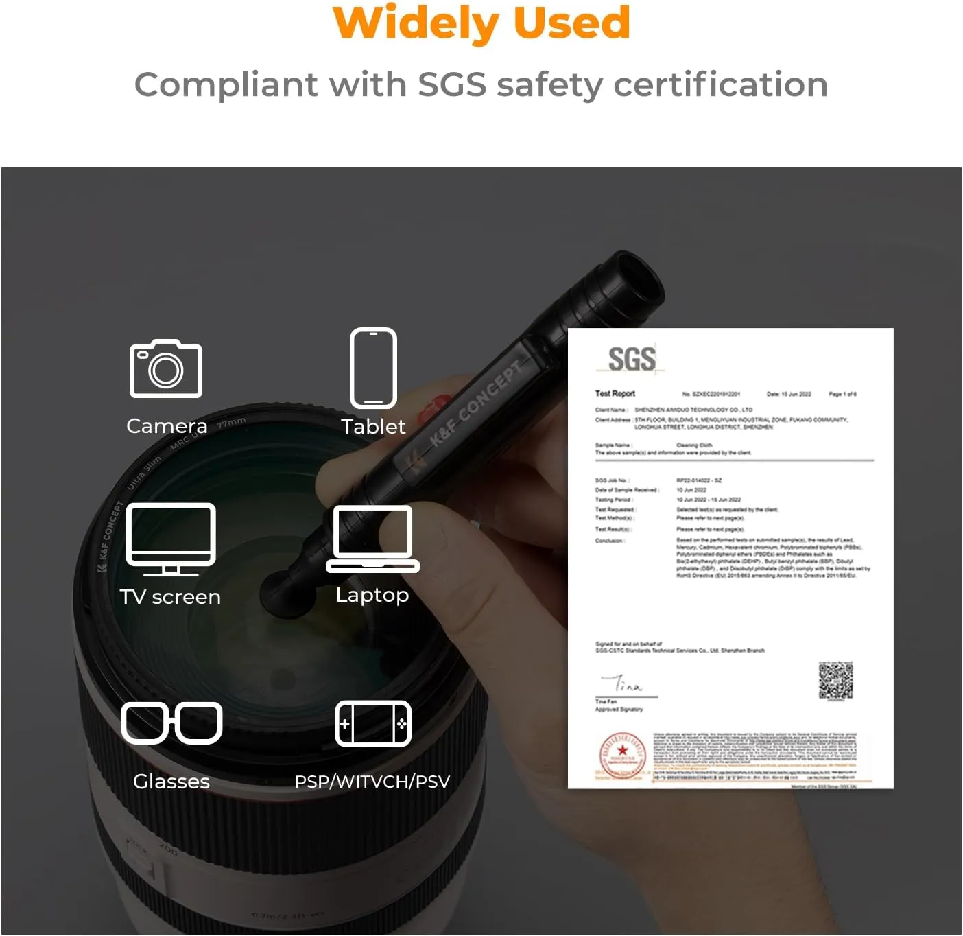 K&F Concept 15-in-1 Camera Lens Cleaning Kit with Camera Blower, Glasses Wipes*10, Cleaning Liquid, Microfiber Cleaning Cloth*2, Lens Cleaning Pen for DSLR Camera Lens Filter Cell Phones