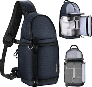 K&F Concept Camera Sling Bag Crossbody Bag Camera Shoulder Backpack DSLR/SLR/Mirrorless Photography Bags Compatible with Canon/Nikon/Sony/Fuji/Gopro/DJI