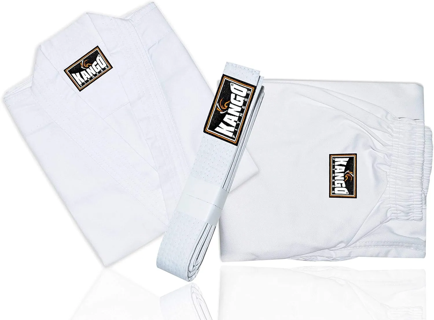 Karate Uniform 8oz for Kids & Adults Midweight Student Karate Gi Martial Arts Uniform Free Belt (White, Size 4/170CM (5'5"-5' 8"))