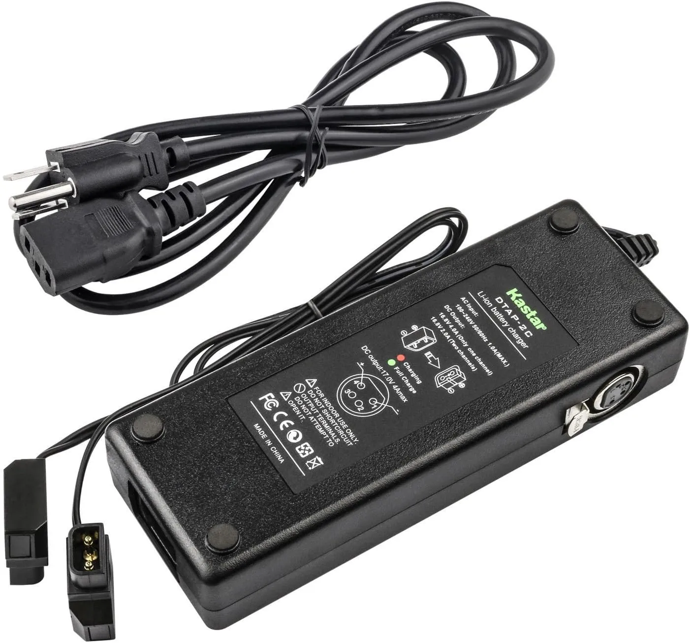 Kastar Dual D-Tap Super Fast Charger with 4-pin XLR DC Output Adapter for Sony V Mount, V Lock Broadcast Battery, Anton Bauer Gold Mount, Red One MX, F3 FS700, 5D2, 5D3, D3, D700 and D800
