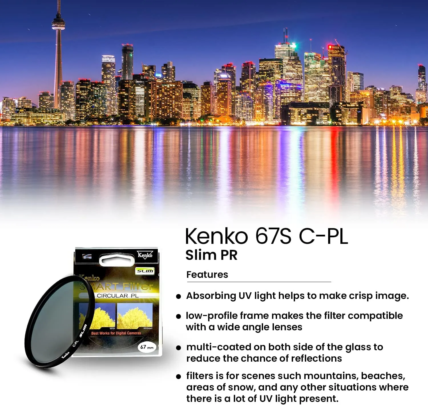 Kenko 67mm Smart C-PL Camera Lens Filters