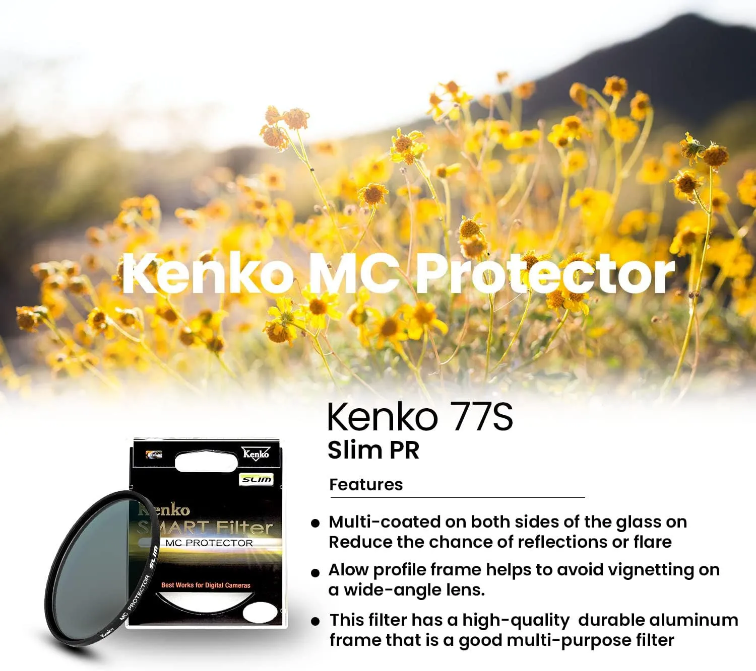Kenko 77mm Smart Protector Mullti-Coated Camera Lens Filters
