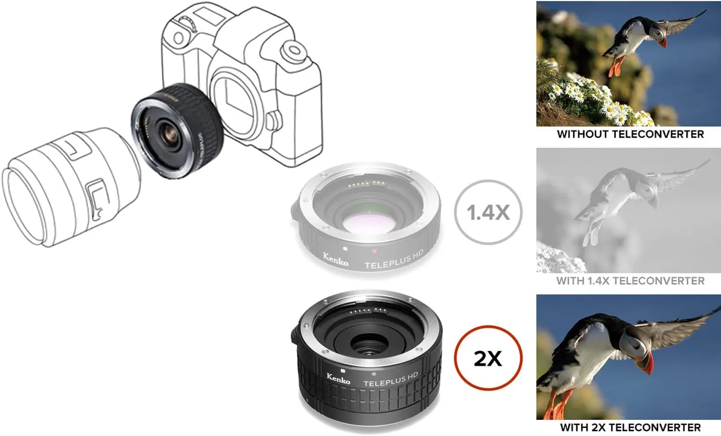 KENKO - Teleplus 2X HD DGX Teleconverter for Canon - Black