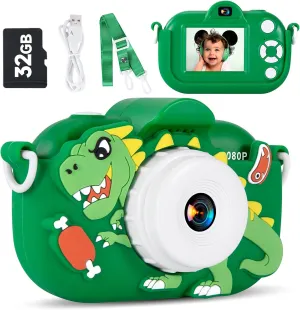 Kids Camera Toys for Boys Age 3-8, 1080P Toddler Digital Camera with 32GB SD Card, Toddler Toys for Kids, Christmas Birthday Gifts for Boys 3,4,5,6,7,8 Years Old