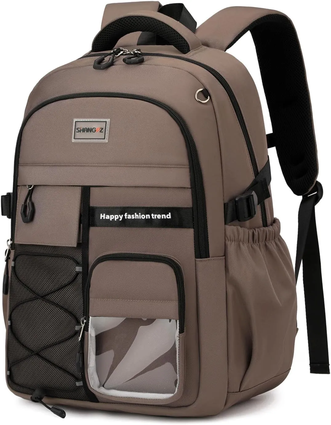Kids School Backpack For Boy And Girl,Large Capacity High Middle Elementary Primary Students Teens Sports Bookbag (A-Brown)