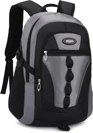 Kids School Backpack For Boy And Girl,Large Capacity High Middle Elementary Primary Students Teens Sports Bookbag (Light Grey)