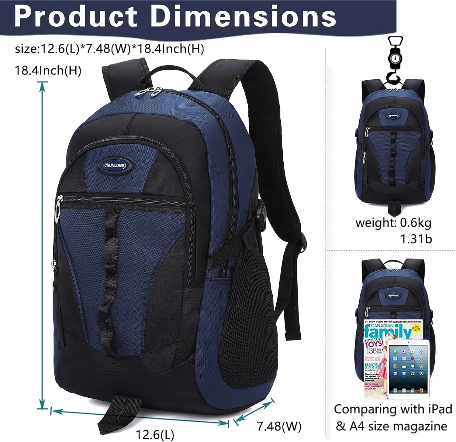 Kids School Backpack For Boy And Girl,Large Capacity High Middle Elementary Primary Students Teens Sports Bookbag (Red)
