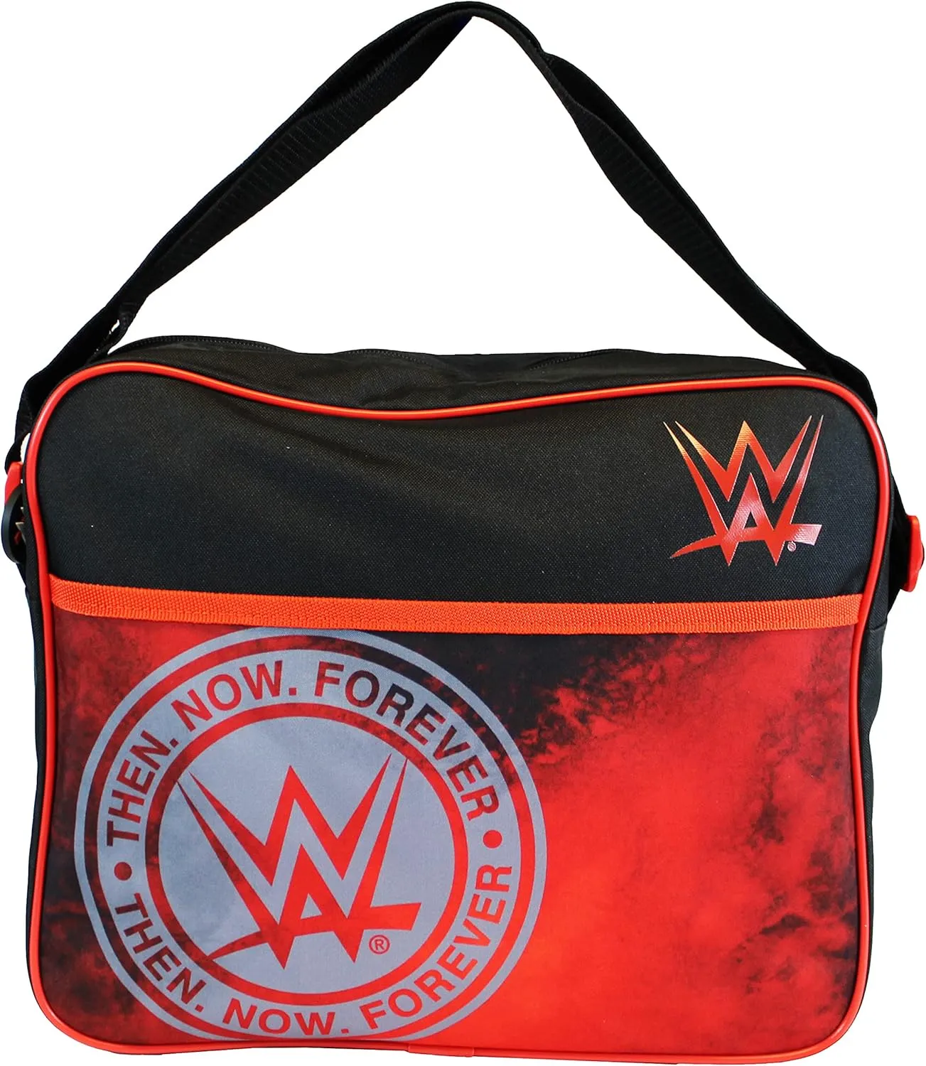 Kids Unisex Black WWE Then Now Forever Wrestling Themed Canvas School Bags