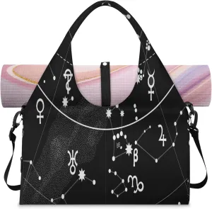 KOBLEN Yoga Gym Bags for Women Duffel Bag with Shoe Compartment and Yoga Mat Portable Weekender Bags for Pilates Travel Offices Workout Beach