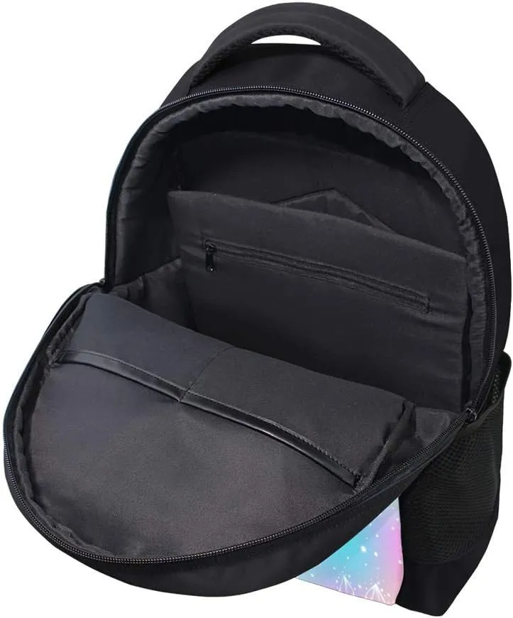 Kuizee Classic Backpack Schoolbag Adjustable Padded Shoulder Straps Daypack ﻿Fantasy Galaxy Roses CrystalsPastel Romantic Harajuku Casual Bags Durable College Daily 16Inch