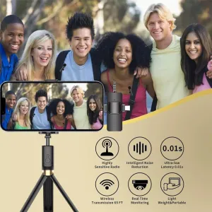 Labstandard Lapel Microphone, 3-in-1 Wireless Mini Microphone for iPhone/iPad/Android/Cameras | Noise-Canceling Lapel Mic with 5Hr Battery | USB-C Clip-on Mic for Vlog/YouTube/TikTok/Interviews
