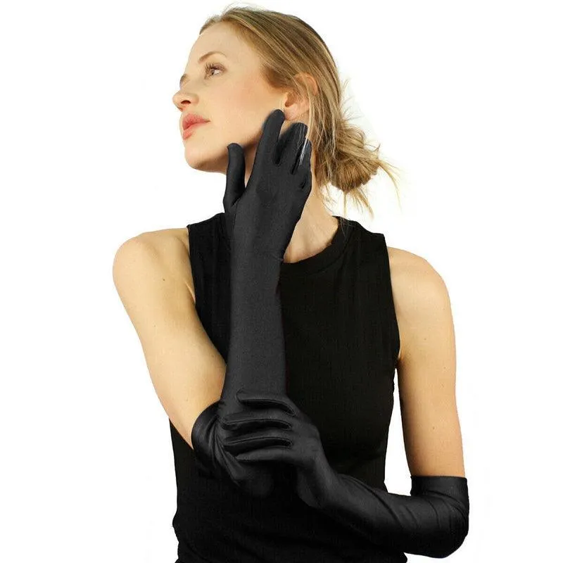 Ladies Long Satin Gloves Opera Costume Bridal Party Prom Wedding Womens Glove Au