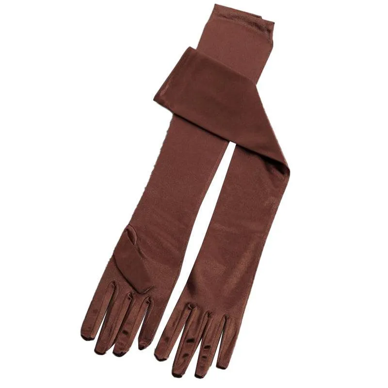 Ladies Long Satin Gloves Opera Costume Bridal Party Prom Wedding Womens Glove Au
