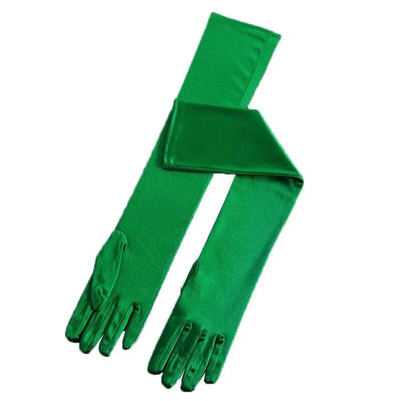 Ladies Long Satin Gloves Opera Costume Bridal Party Prom Wedding Womens Glove Au