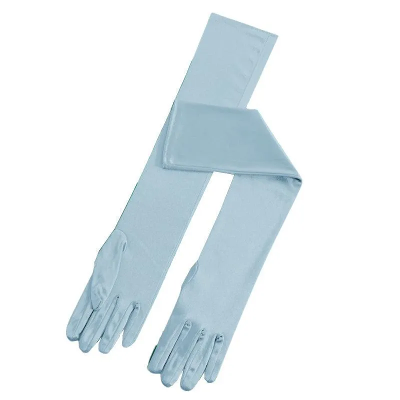 Ladies Long Satin Gloves Opera Costume Bridal Party Prom Wedding Womens Glove Au