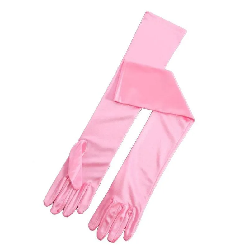 Ladies Long Satin Gloves Opera Costume Bridal Party Prom Wedding Womens Glove Au