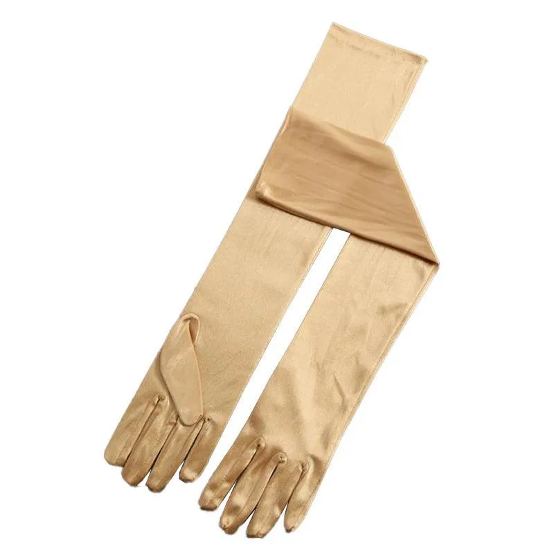 Ladies Long Satin Gloves Opera Costume Bridal Party Prom Wedding Womens Glove Au
