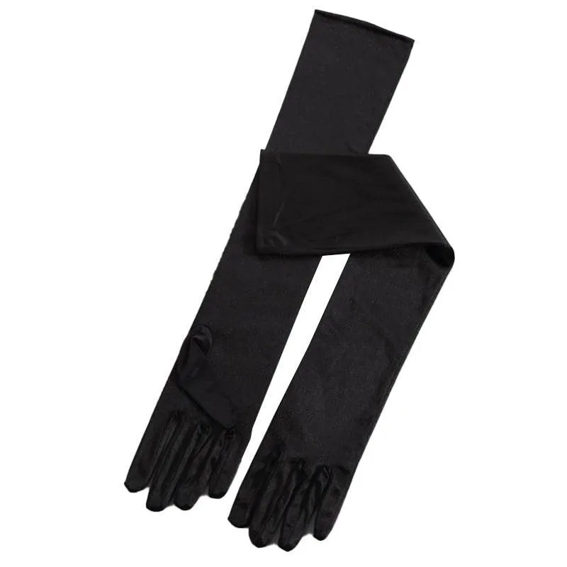 Ladies Long Satin Gloves Opera Costume Bridal Party Prom Wedding Womens Glove Au