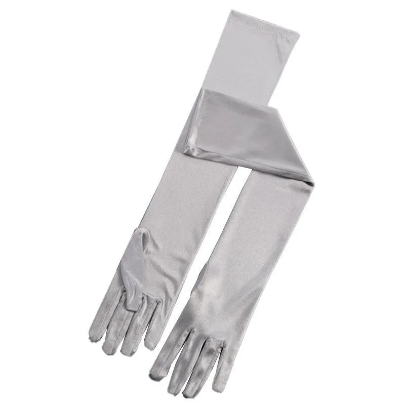 Ladies Long Satin Gloves Opera Costume Bridal Party Prom Wedding Womens Glove Au