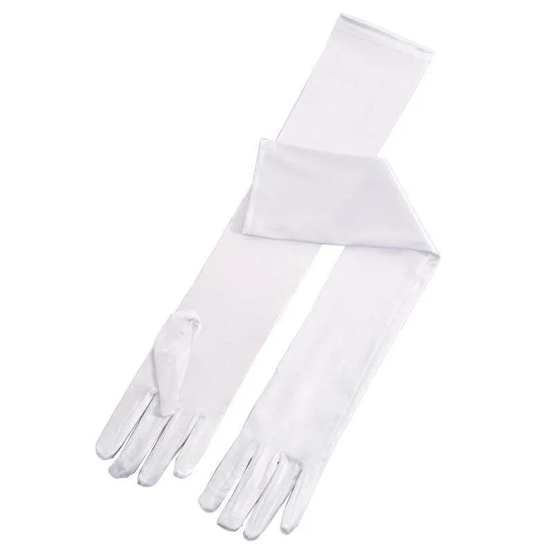 Ladies Long Satin Gloves Opera Costume Bridal Party Prom Wedding Womens Glove Au