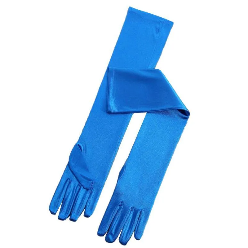 Ladies Long Satin Gloves Opera Costume Bridal Party Prom Wedding Womens Glove Au