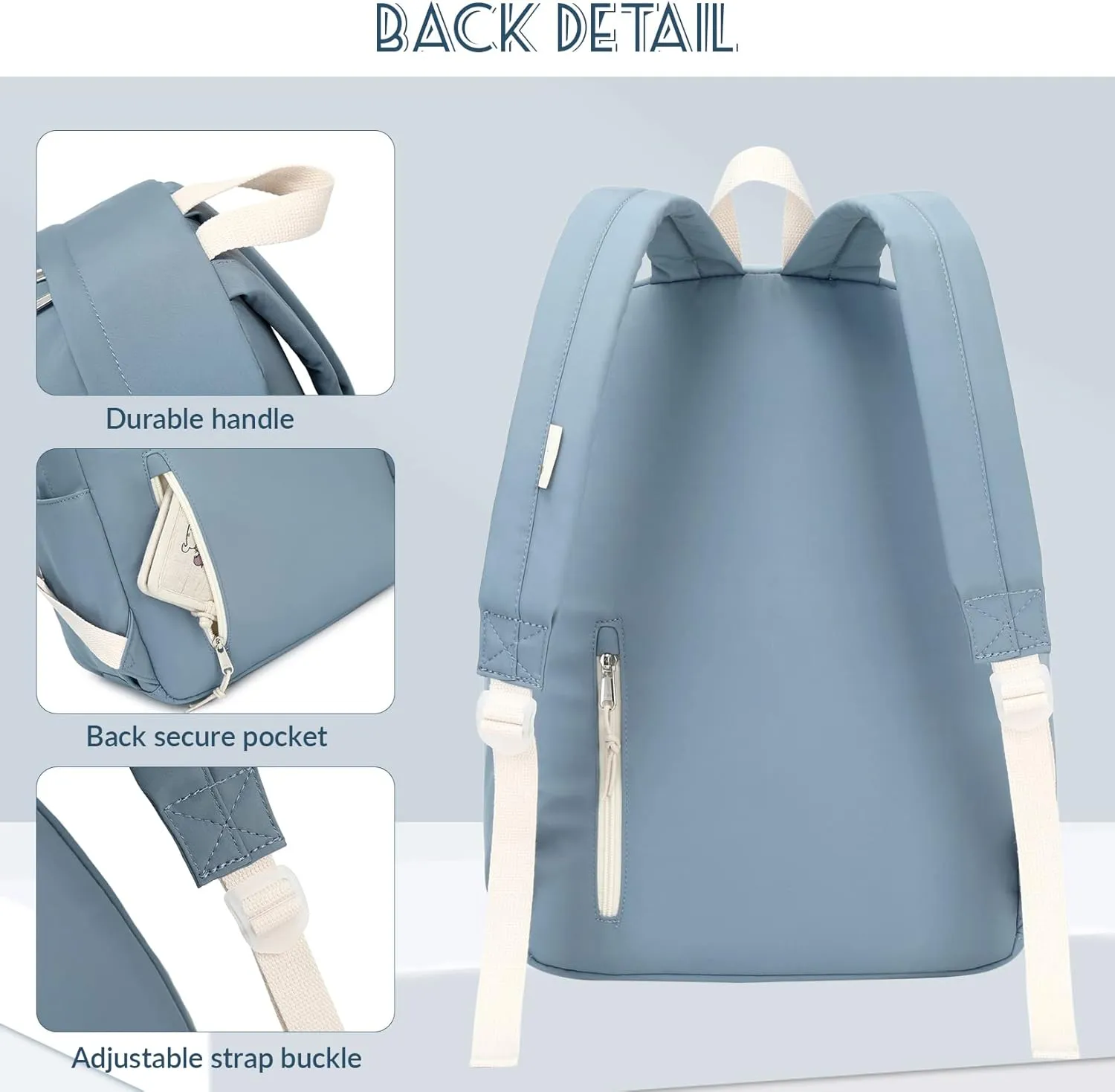 Lanola Teen Girl School Backpack Casual Daypack Bookbag Elementary College Travel Backpack with Cute Ribbon for Girls