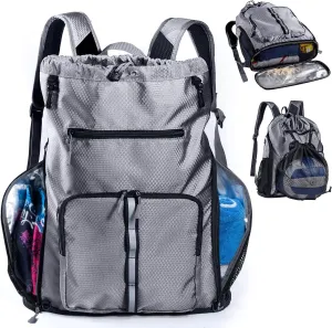 Large Beach Backpack Waterproof Sandproof - Customized Oversized Drawstring Pool Bag with Shoe Compartment for Toiletries, Towels, Gym, Travel