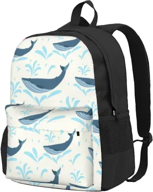 Large Capacity Leisure Travel Backpack Adjustable Strap Suitable Work Outdoor Sport for Woman Man Water Whale