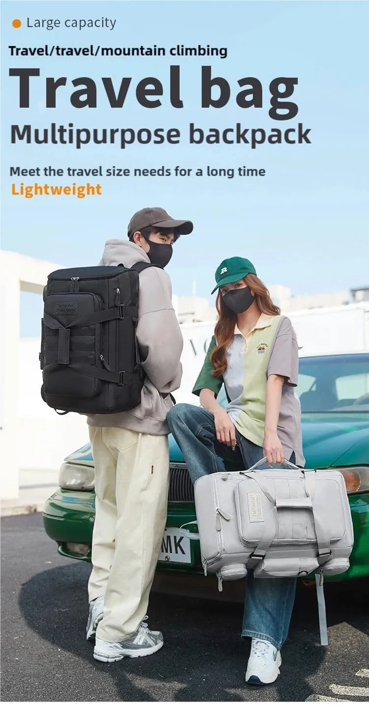 Large capacity travel outdoor bag, hiking tennis, men and women (yellow)