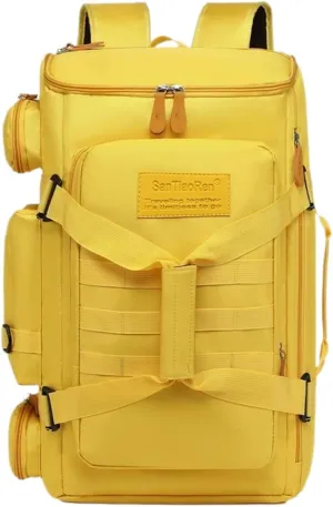 Large capacity travel outdoor bag, hiking tennis, men and women (yellow)