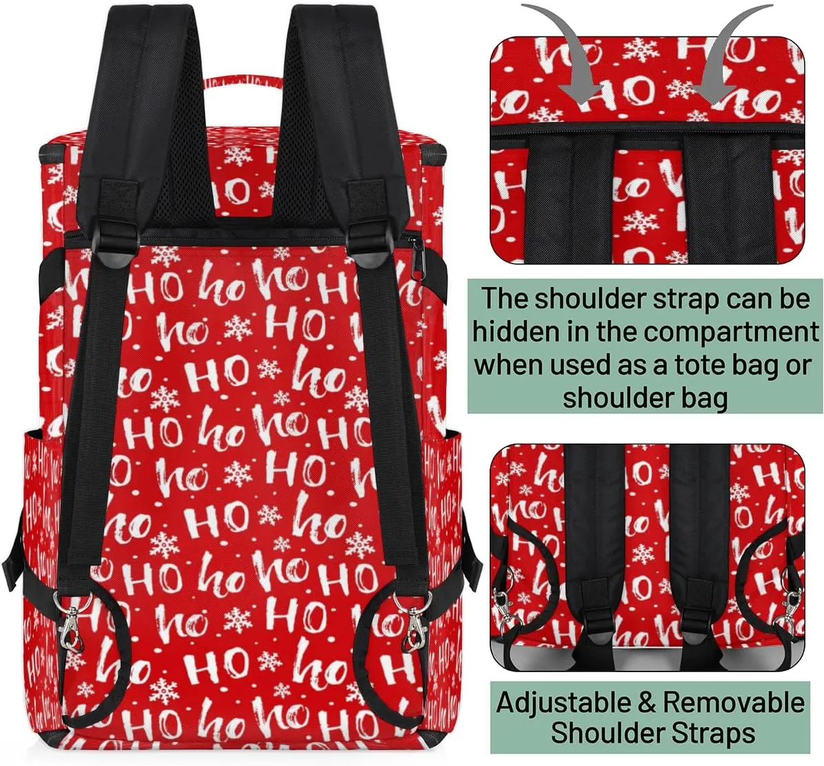 Large Sports Gym Bag With Shoe & Laptop Compartment 47L Waterproof Travel Duffel Bags for Men Women Christmas Letter Pattern Luggage Backpack Duffle Bag