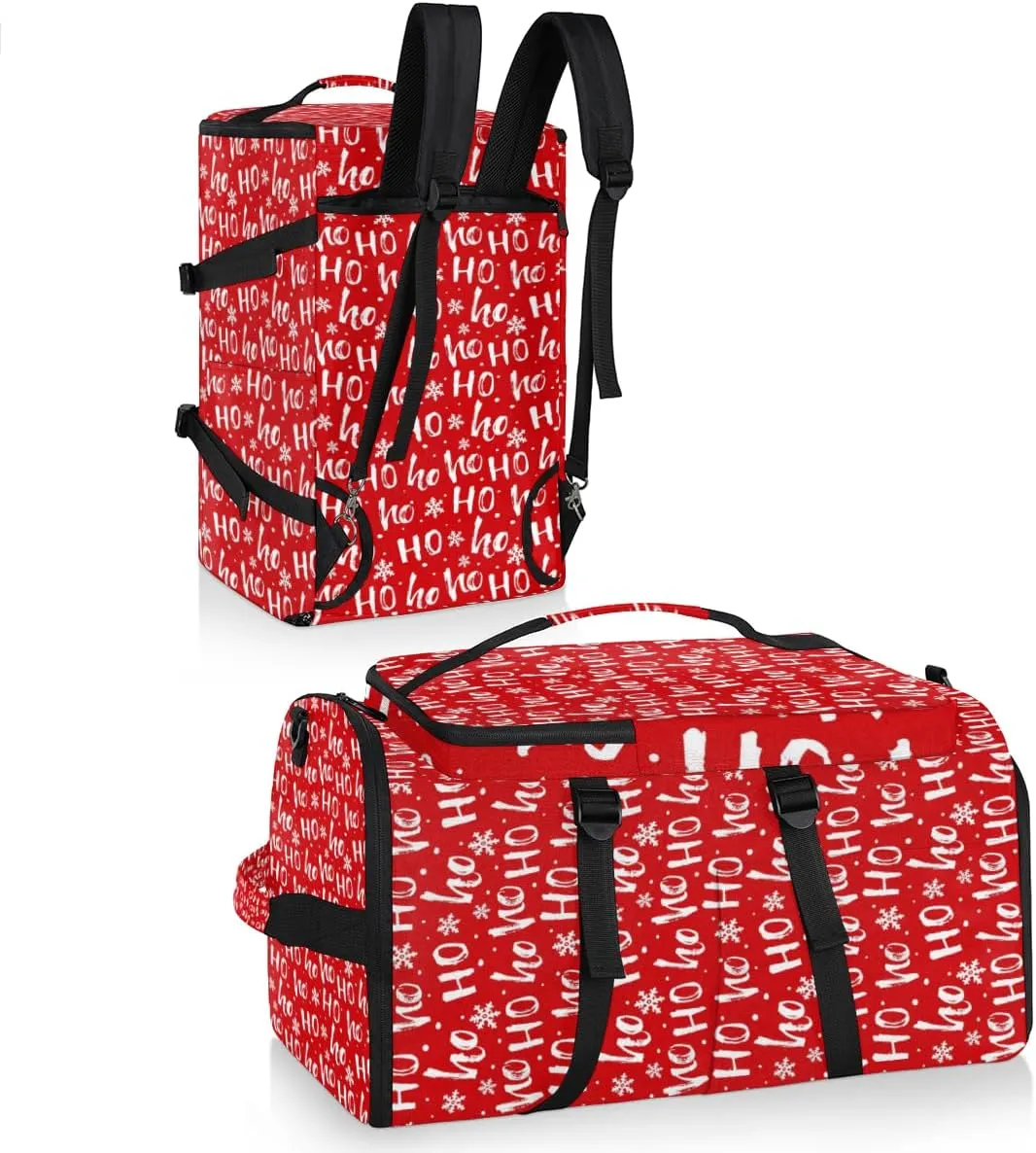 Large Sports Gym Bag With Shoe & Laptop Compartment 47L Waterproof Travel Duffel Bags for Men Women Christmas Letter Pattern Luggage Backpack Duffle Bag