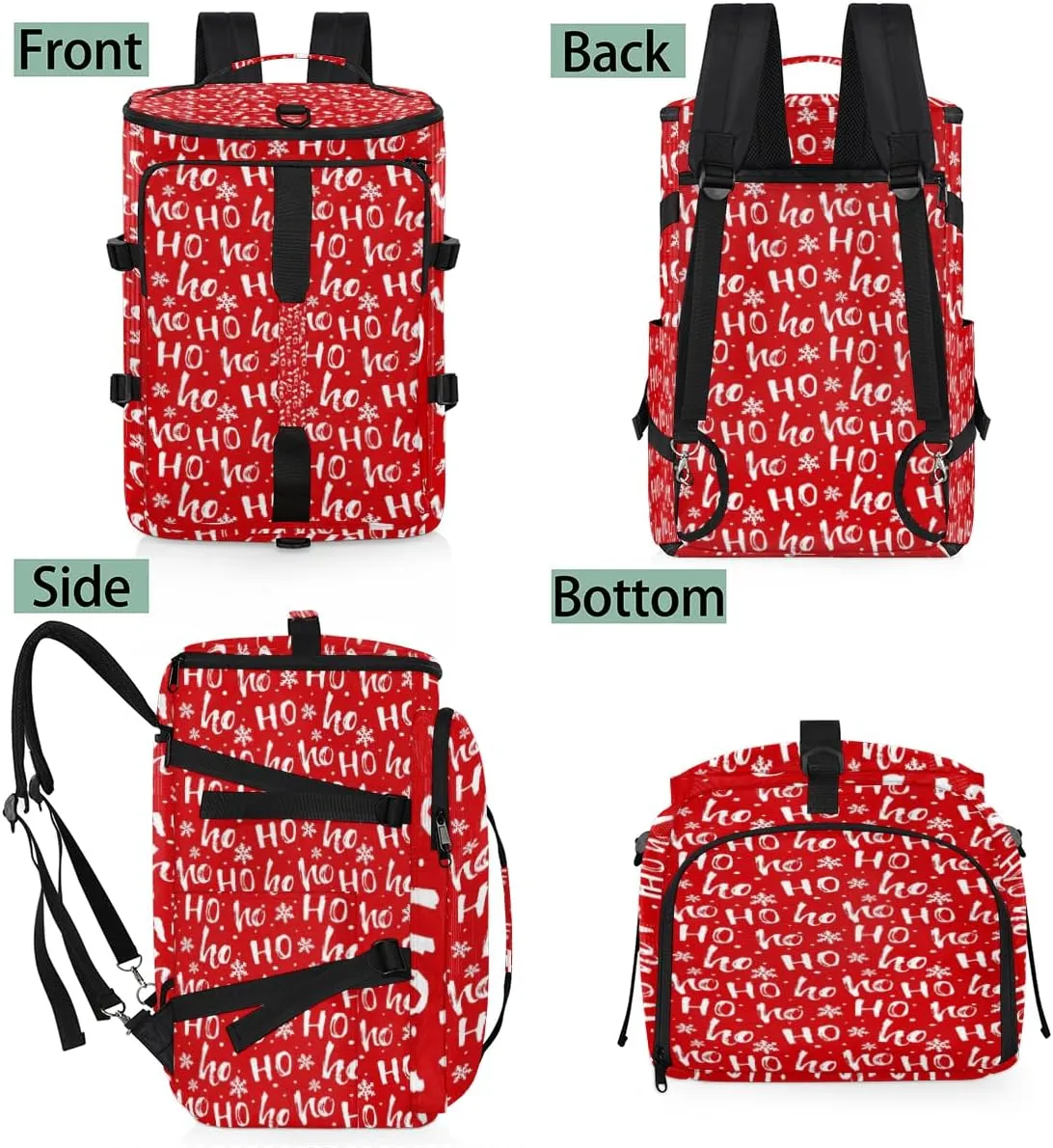 Large Sports Gym Bag With Shoe & Laptop Compartment 47L Waterproof Travel Duffel Bags for Men Women Christmas Letter Pattern Luggage Backpack Duffle Bag