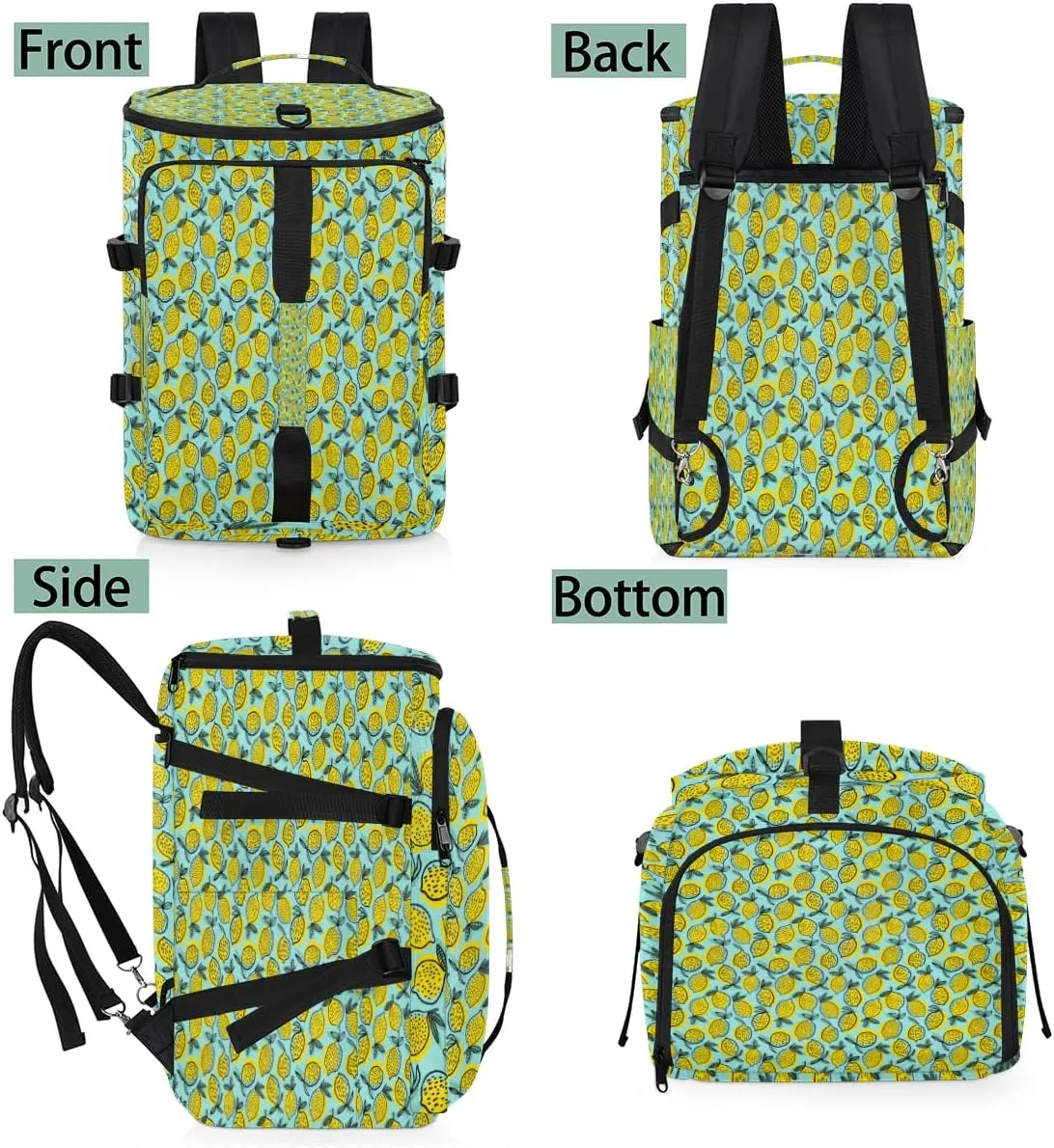 Large Sports Gym Bag With Shoe & Laptop Compartment 47L Waterproof Travel Duffel Bags for Men Women Color Lemon Luggage Backpack Duffle Bag