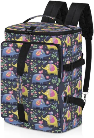 Large Sports Gym Bag With Shoe & Laptop Compartment 47L Waterproof Travel Duffel Bags for Men Women Elephant Flower Luggage Backpack Duffle Bag