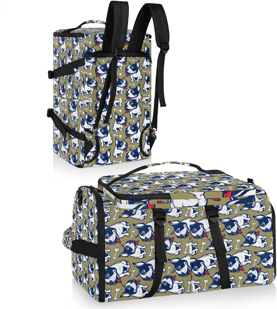 Large Sports Gym Bag With Shoe & Laptop Compartment 47L Waterproof Travel Duffel Bags for Men Women French Bulldog Luggage Backpack Duffle Bag