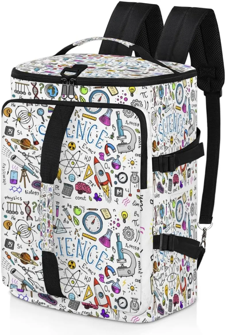 Large Sports Gym Bag With Shoe & Laptop Compartment 47L Waterproof Travel Duffel Bags for Men Women Physical Science Pattern Luggage Backpack Duffle Bag