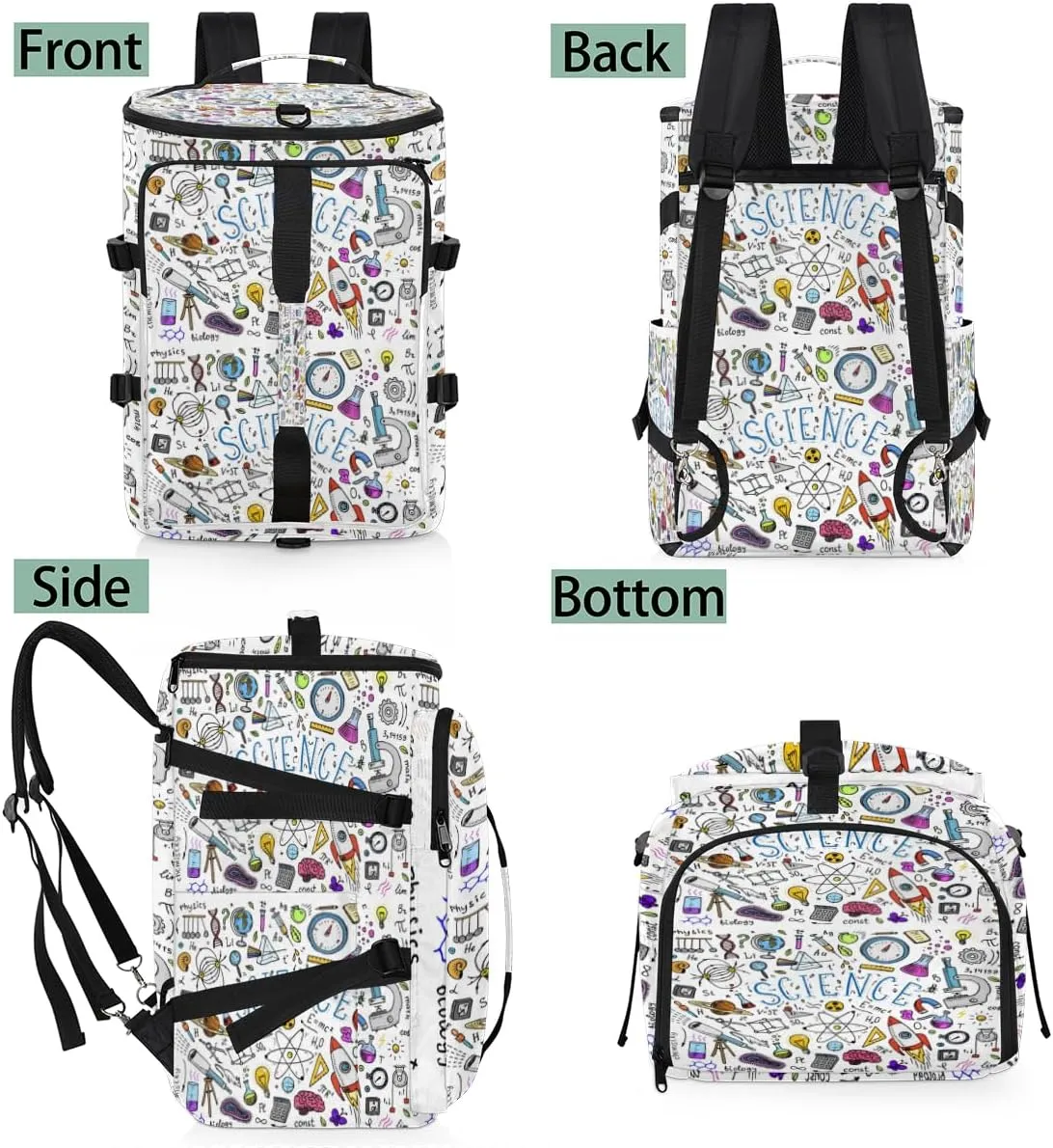 Large Sports Gym Bag With Shoe & Laptop Compartment 47L Waterproof Travel Duffel Bags for Men Women Physical Science Pattern Luggage Backpack Duffle Bag