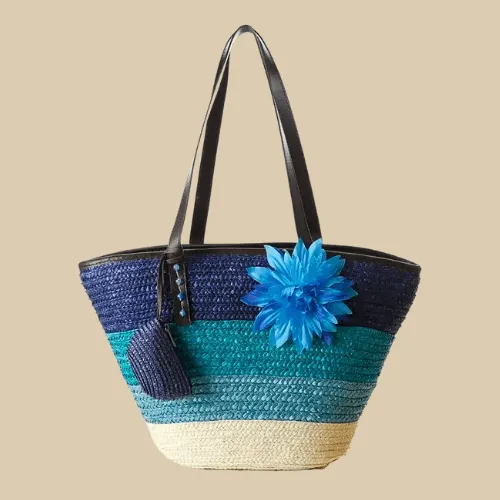 Large Straw Beach Bags | Flora
