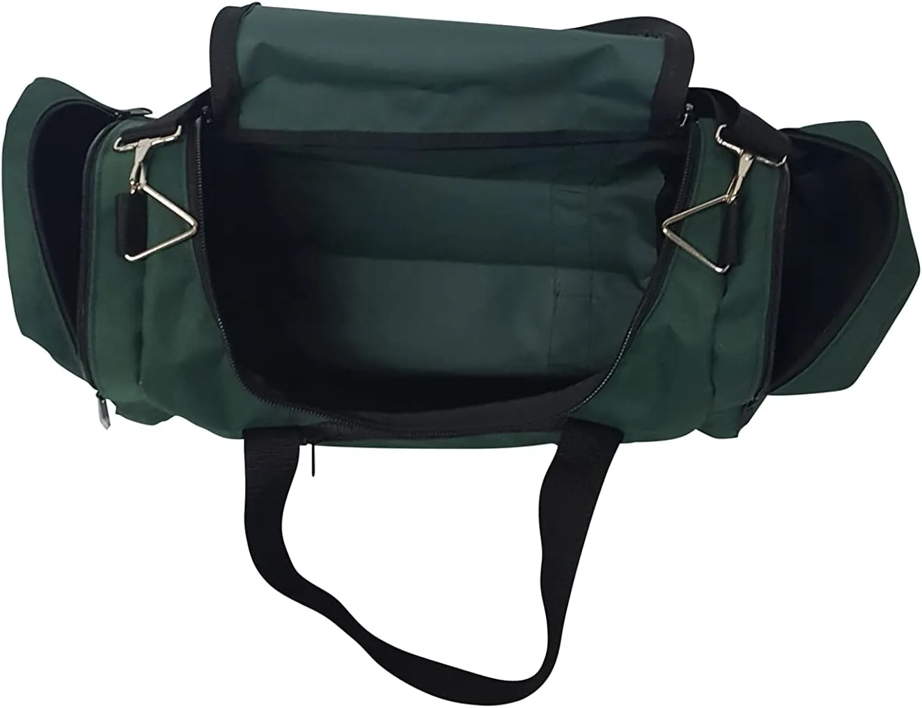 Large Triple Duffle with U Opening, Front Pocket and Two Side Compartment, Perfect Cabin Bag Made in USA.