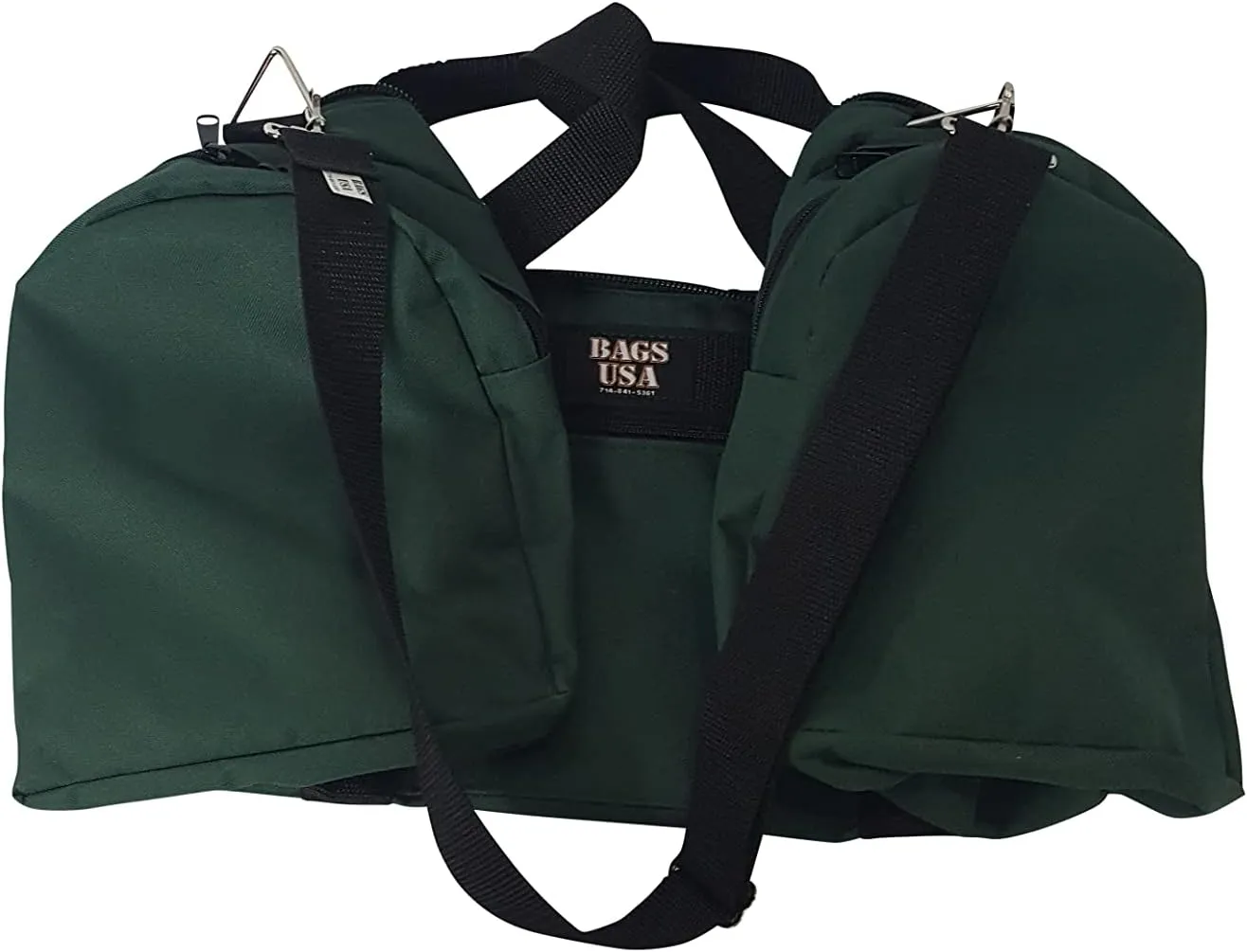 Large Triple Duffle with U Opening, Front Pocket and Two Side Compartment, Perfect Cabin Bag Made in USA.