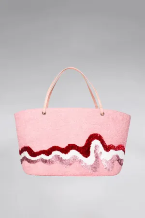 Large Wavy Terry Crescent Beach Bag