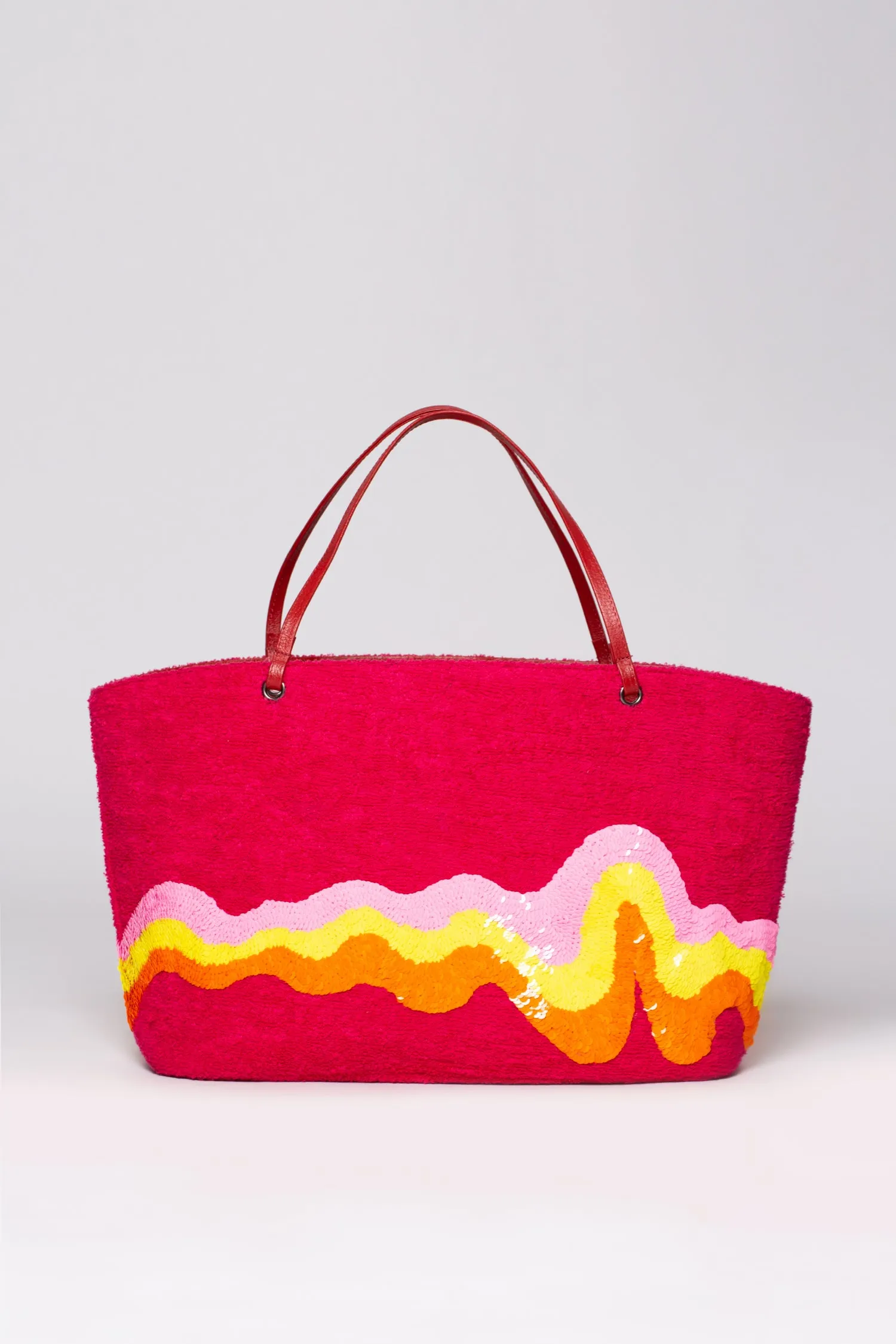 Large Wavy Terry Crescent Beach Bag