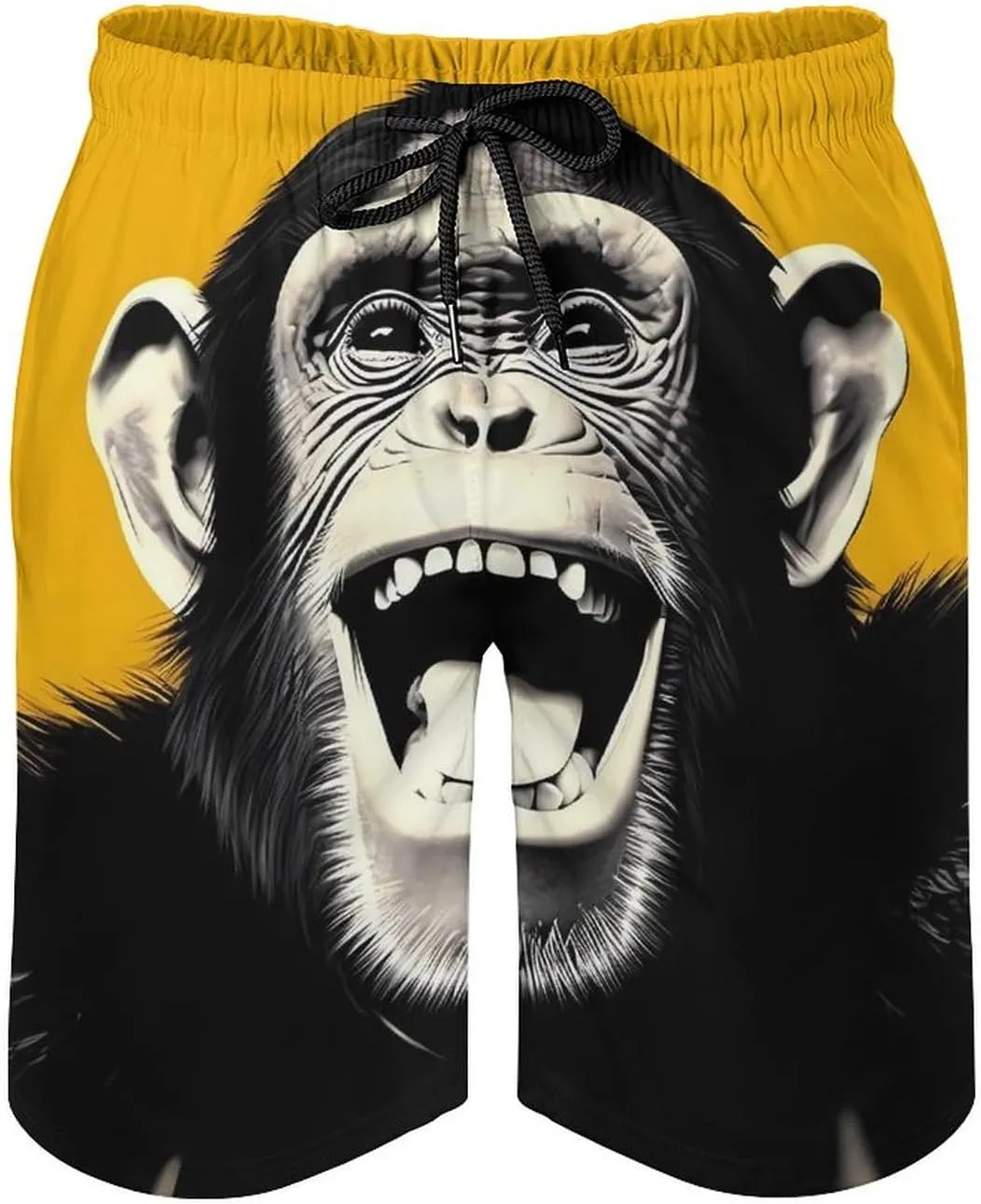 Laugh Monkey Chimp Men's Swim Trunks Quick Dry Bathing Suit Swimming Board Shorts Beach Swimwear