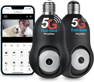 LaView 4MP Security Camera 5G& 2.4GHz, 360°2K Security Cameras Wireless Outdoor Indoor Full Color Day and Night, Motion Detection, Audible Alarm, Easy Installation, Compatible with Alexa (2 Pack)