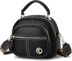 Leather Bag Multifunctional Women's Crossbody Sling Bag: Large Capacity Multi Compartment Design Travel Ready Shoulder Bag